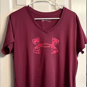 Under Armour Women's Burgundy V-Neck Tee
